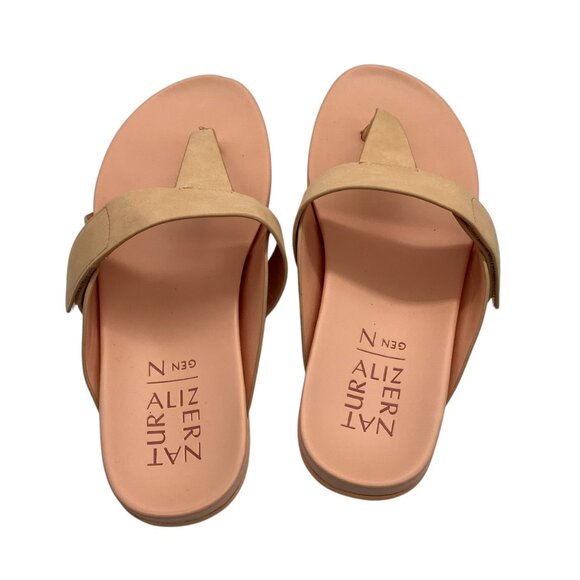 Naturalizer Women Tan Peach Thong Sandals Velcro Strap GENN-TWIRL Size 8 - Picture 2 of 5